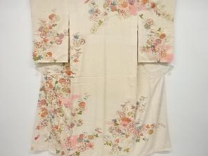 アンティーク　菊模様刺繍着物